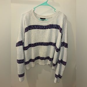 Purple & White Striped Sweater